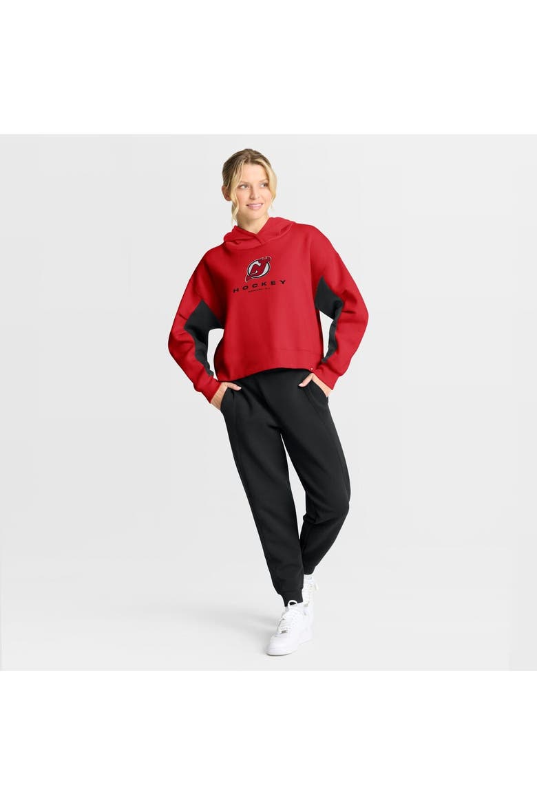 Women's Fanatics Red New Jersey Devils Back Check Boxy Hoodie, Alternate, color, Red