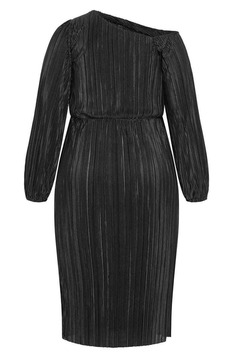 City Chic Jay Long Sleeve Midi Dress, Alternate, color, Black