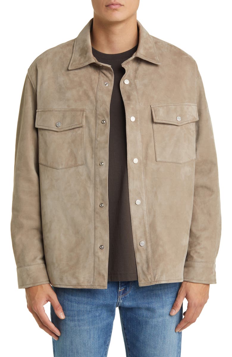 FRAME Suede Shirt Jacket, Main, color, 
