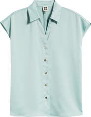 Anne Klein Crepe Button-Up Top