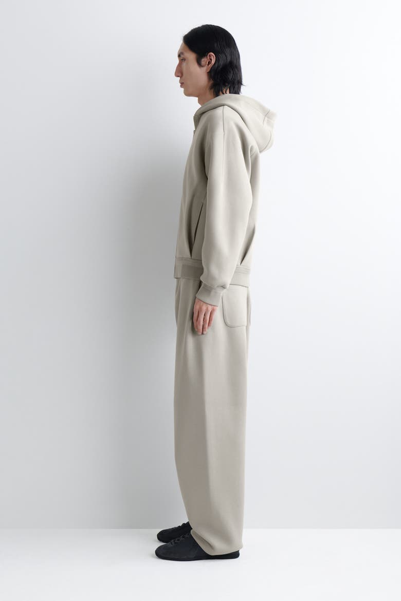 Cotton-Piqué Oversized Barrel-Leg Joggers, Alternate, color, BEIGE