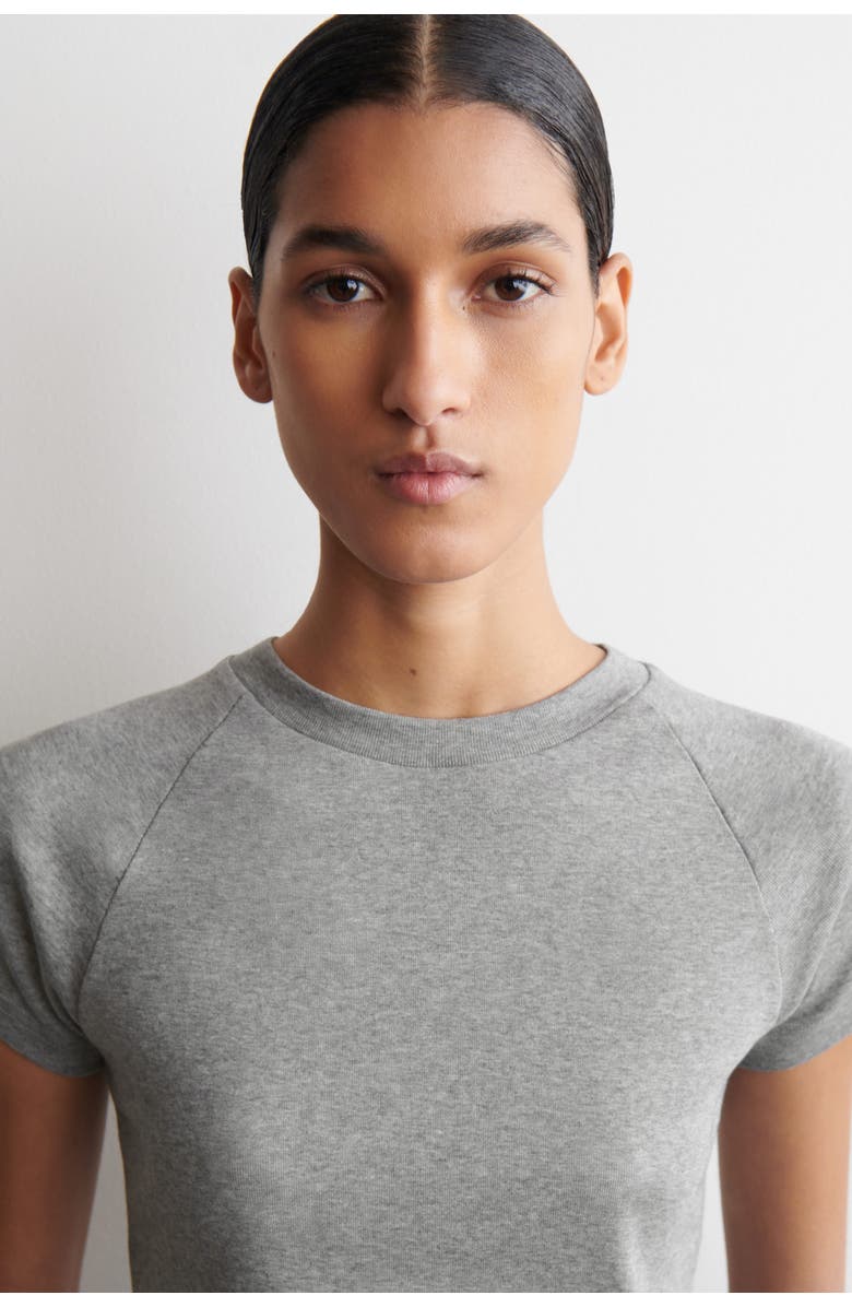 COS Slim Cotton T-Shirt, Alternate, color, Gray Mélange
