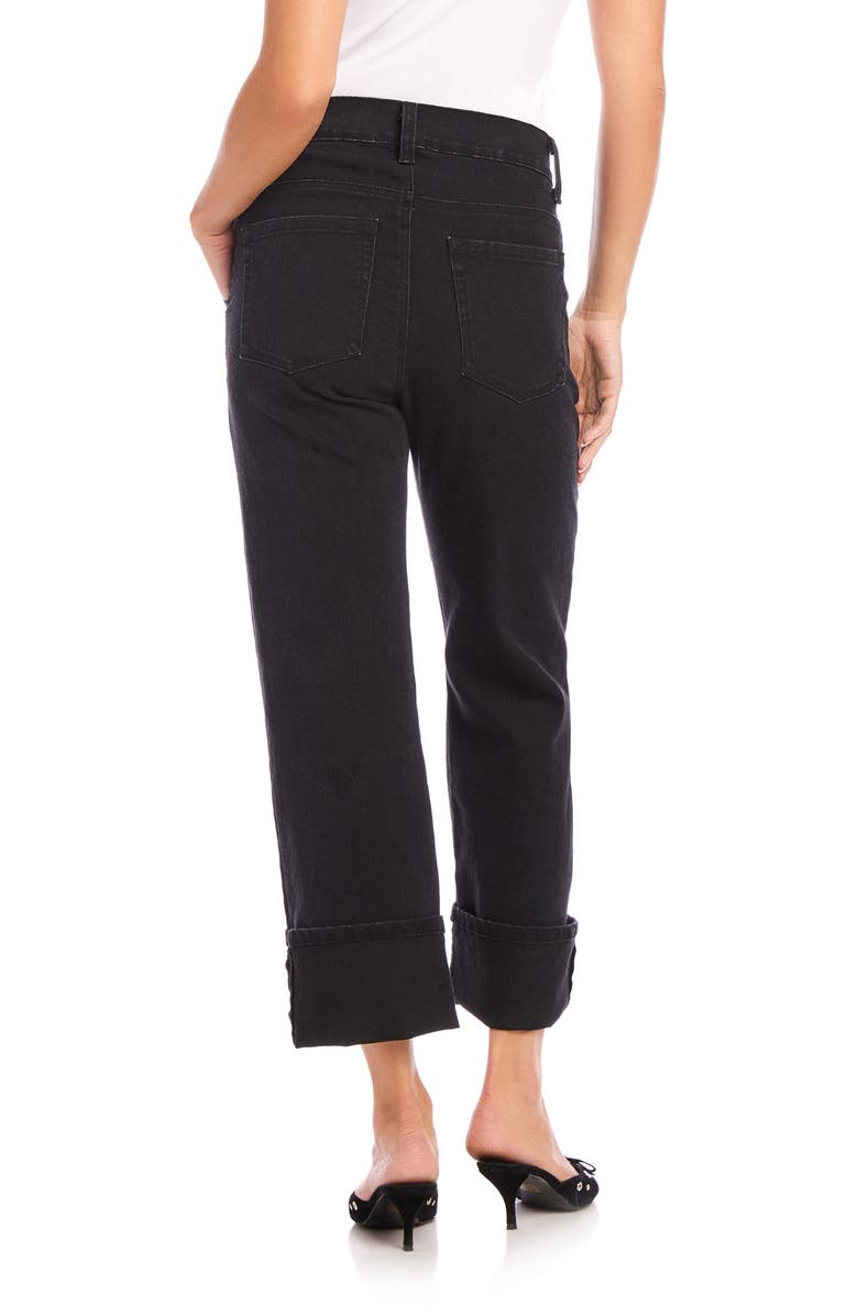 FIFTEEN TWENTY Clara High Waist Cuffed Crop Straight Leg Jeans, Alternate, color, Black