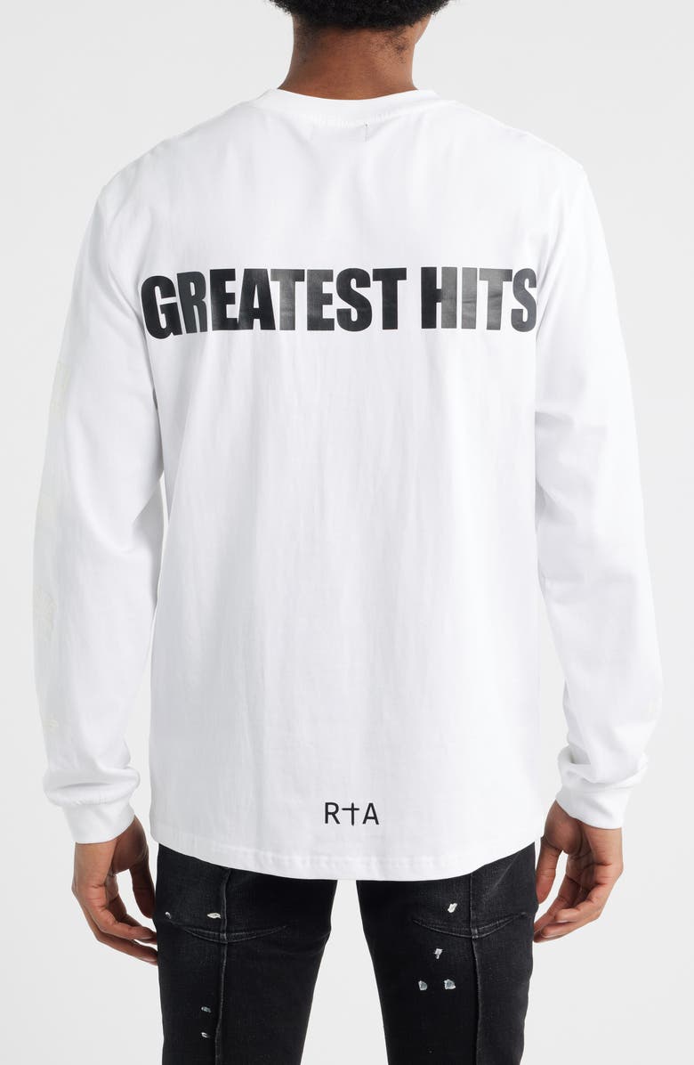 RtA Greatest Hits Long Sleeve Graphic T-Shirt, Alternate, color, White Greatest Hits