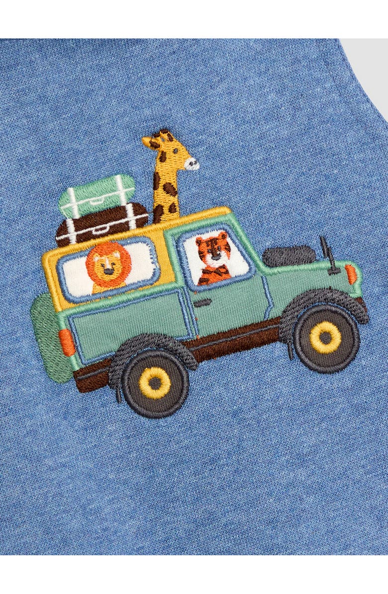 JOJO MAMAN BEBE Stripe Long Sleeve T-Shirt & Safari Truck Appliqué Overalls Set, Alternate, color, Denim