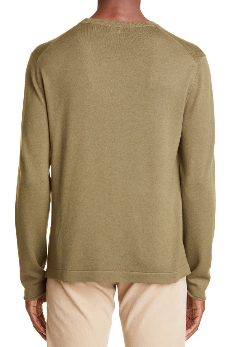 Crewneck Wool Sweater, Alternate, color, MILITARE