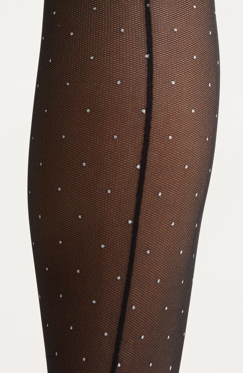 Nordstrom Sheer Sparkle Back Seam Tights, Alternate, color, Black