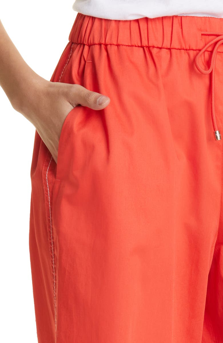 Max Mara Elastic Waist Wide Leg Poplin Trousers, Alternate, color,