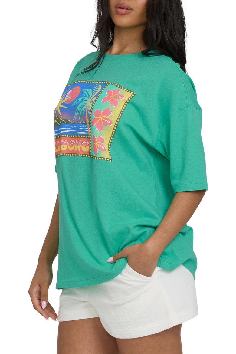 Summer Heat Cotton Graphic T-Shirt, Alternate, color, GREEN TROPICS