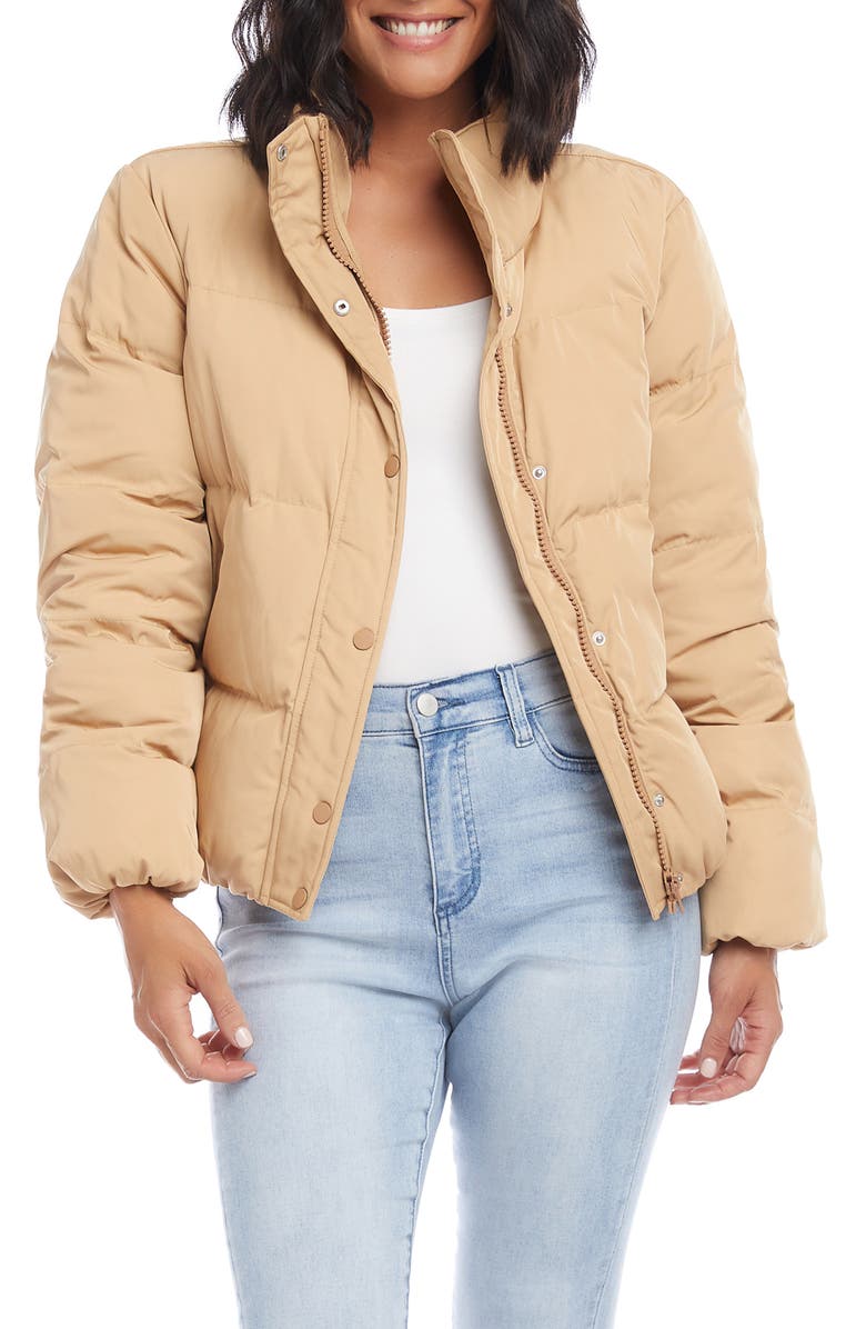 Karen Kane Down Puffer Jacket, Main, color, Camel