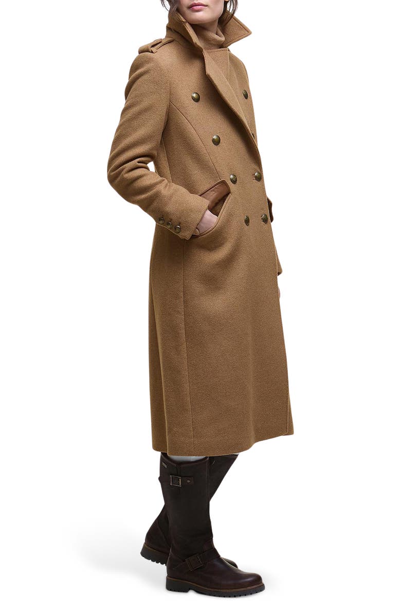 Barbour Cottesmore Wool Blend Coat, Alternate, color, Camel