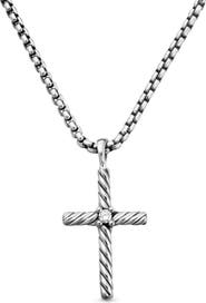 David Yurman Cable Classics Cross with Diamond on Chain