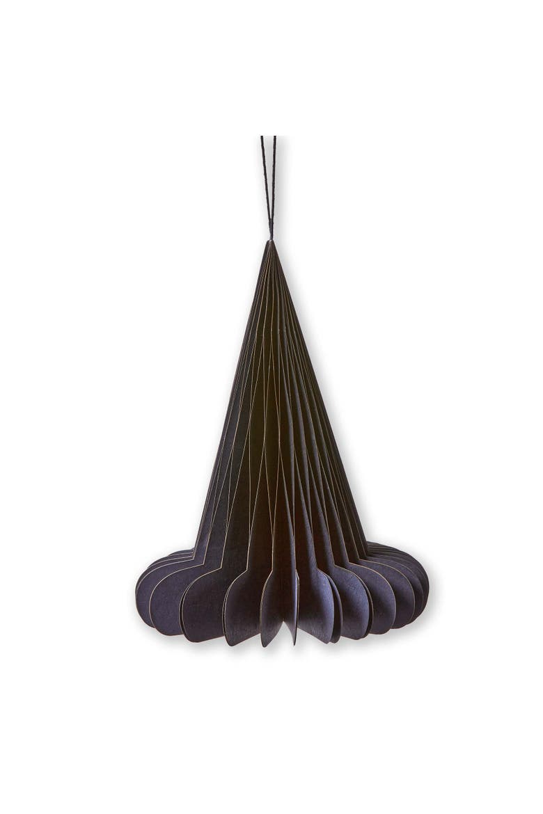 Large Black Witch Hat Paper Decor - Halloween Decorative Sculpture, 9" L x 9" W x 12" H, Dust Clean, Holiday Decor, Main, color, Black