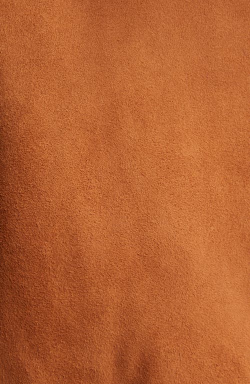 L'agence Aimee Relaxed Fit Double Breasted Suede Blazer In Brown