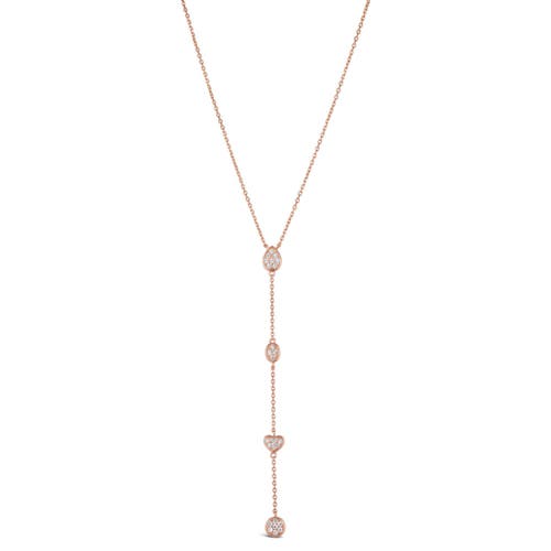 Anna Zuckerman Y Not Lariat Necklace In Rose Gold