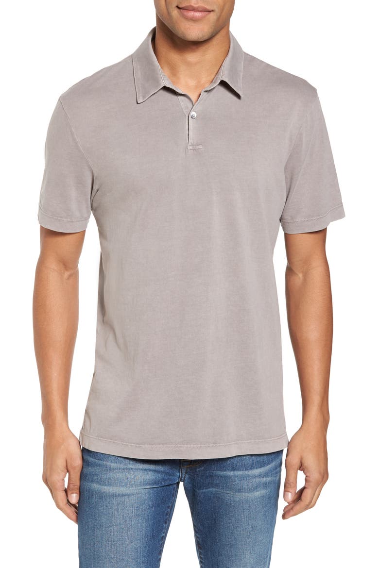 Slim Fit Sueded Jersey Polo, Main, color, FOSSIL