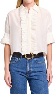 TWP Next Ex Ruffle Crop Shirt