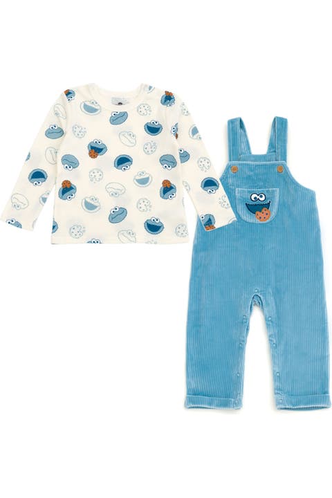 Cookie Monster 2-Piece Overalls and Tee Set
