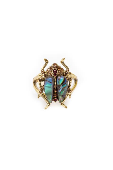 Bejewelled Beetle Ring