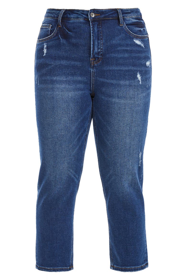 High Waist Ankle Tapered Mom Jeans, Alternate, color, BLUEBELL