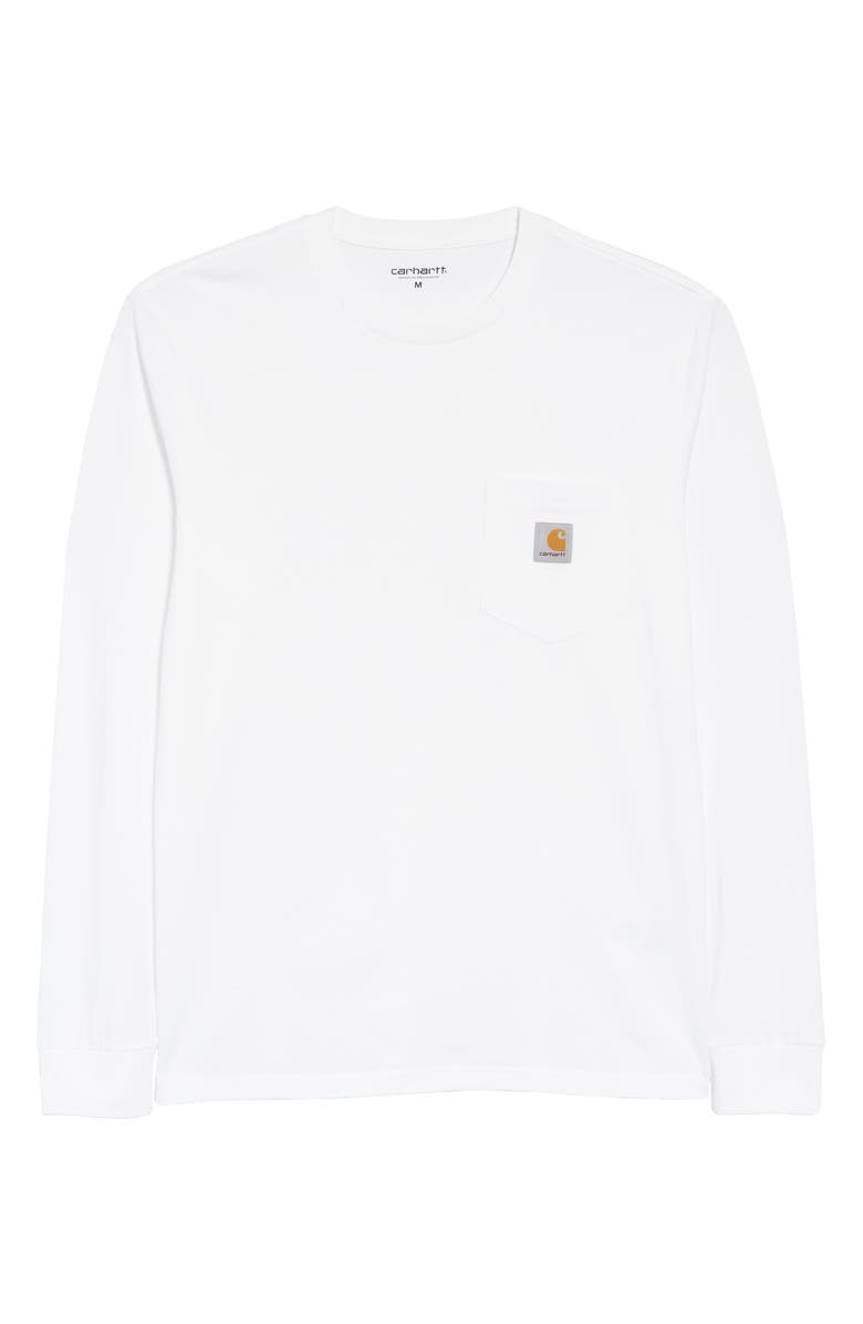 Carhartt Work In Progress Long Sleeve Pocket T-Shirt, Alternate, color, White