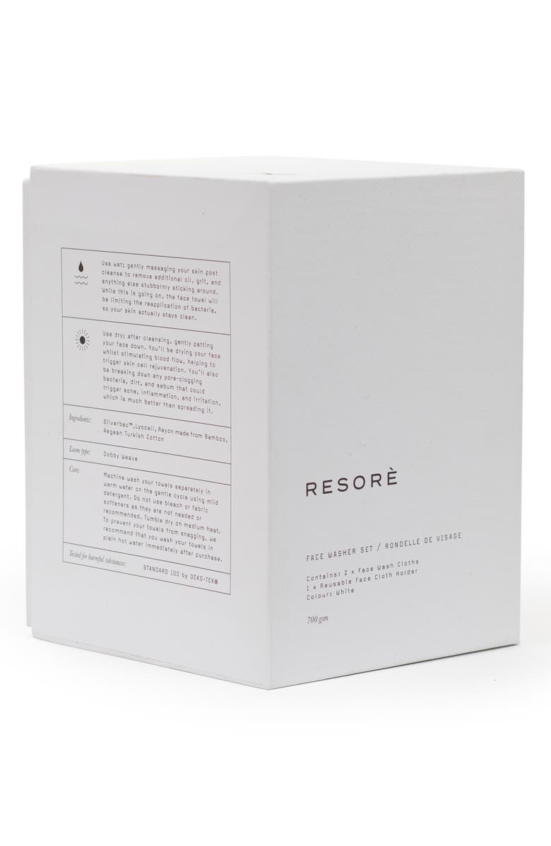 Resore ̀ Set of 2 Washcloths, Alternate, color, White