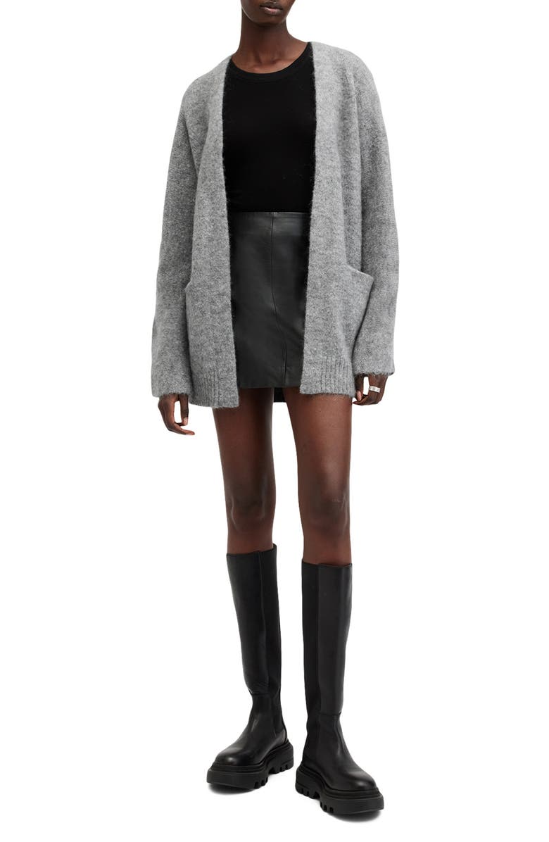 AllSaints Zoe Wool & Mohair Blend Cardigan, Alternate, color, 