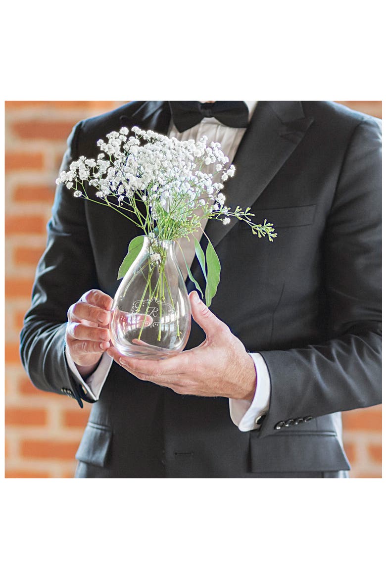 Monogram Glass Vase, Alternate, color, CLEAR - M