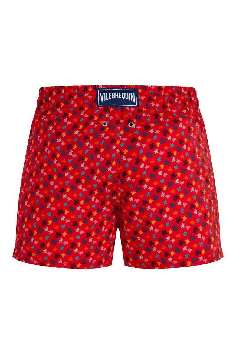 Men's Micro Ronde Des Tortues Rainbow Stretch Swim Shorts, Alternate, color, COQUELICOT