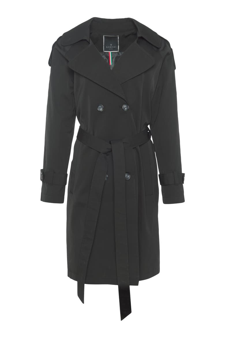 Lightweight Belted Trench Coat, Alternate, color, BLACK