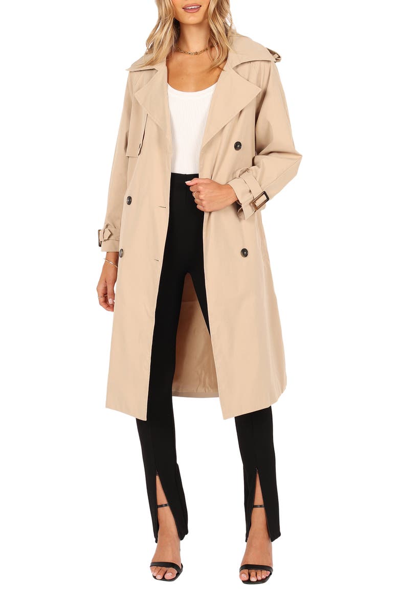 Trina Belted Trench Coat, Main, color, BEIGE