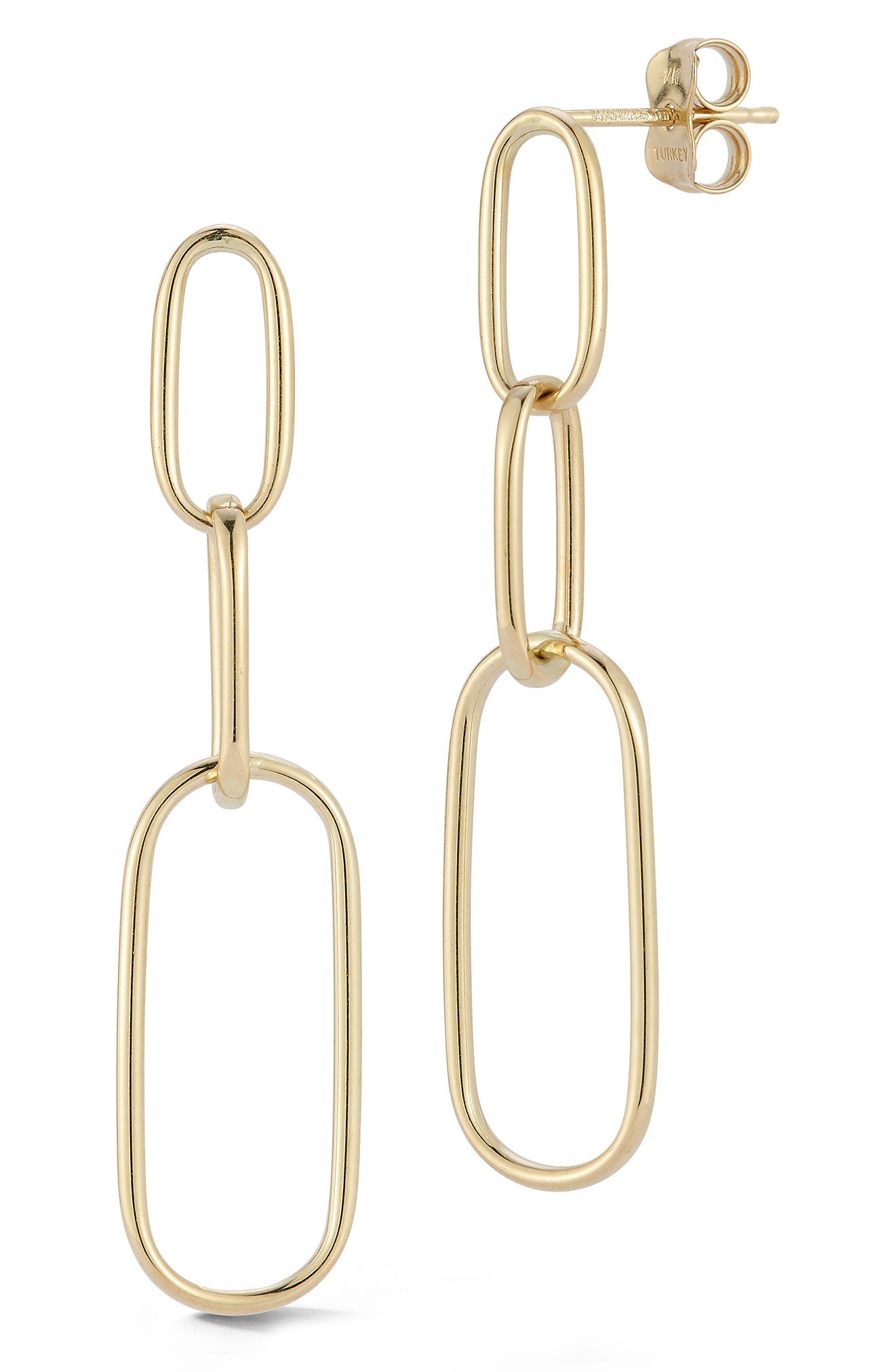 Ember Fine Jewelry 14K Yellow Gold Oval Link Drop Earrings