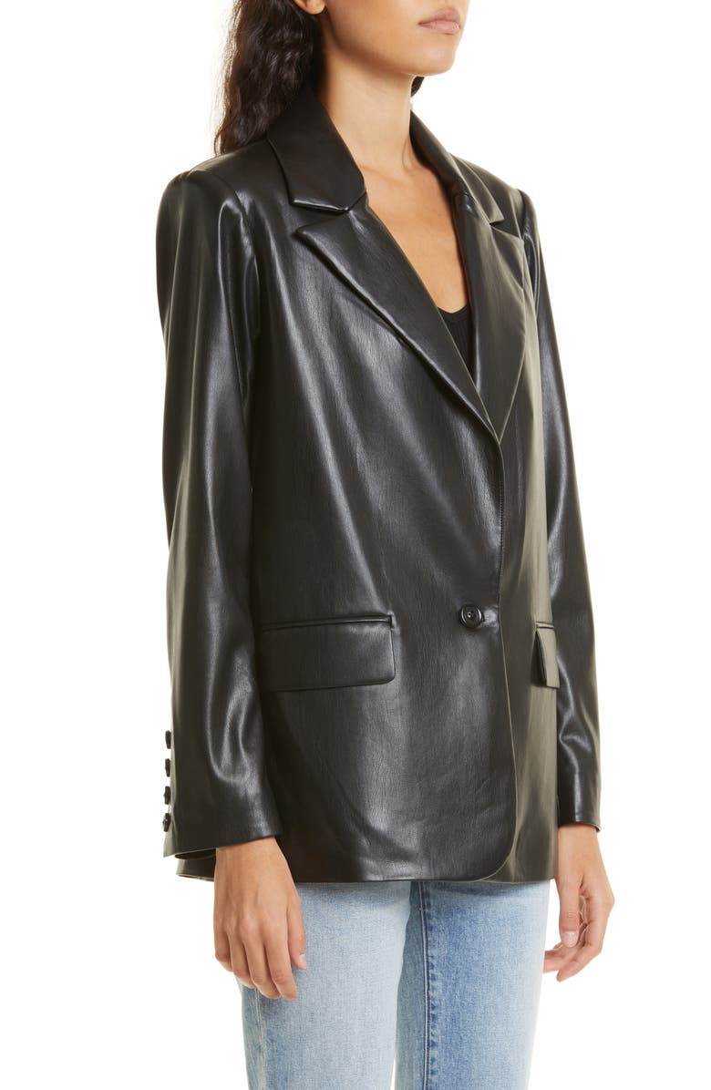 Alice + Olivia Denny Faux Leather Blazer, Alternate, color,
