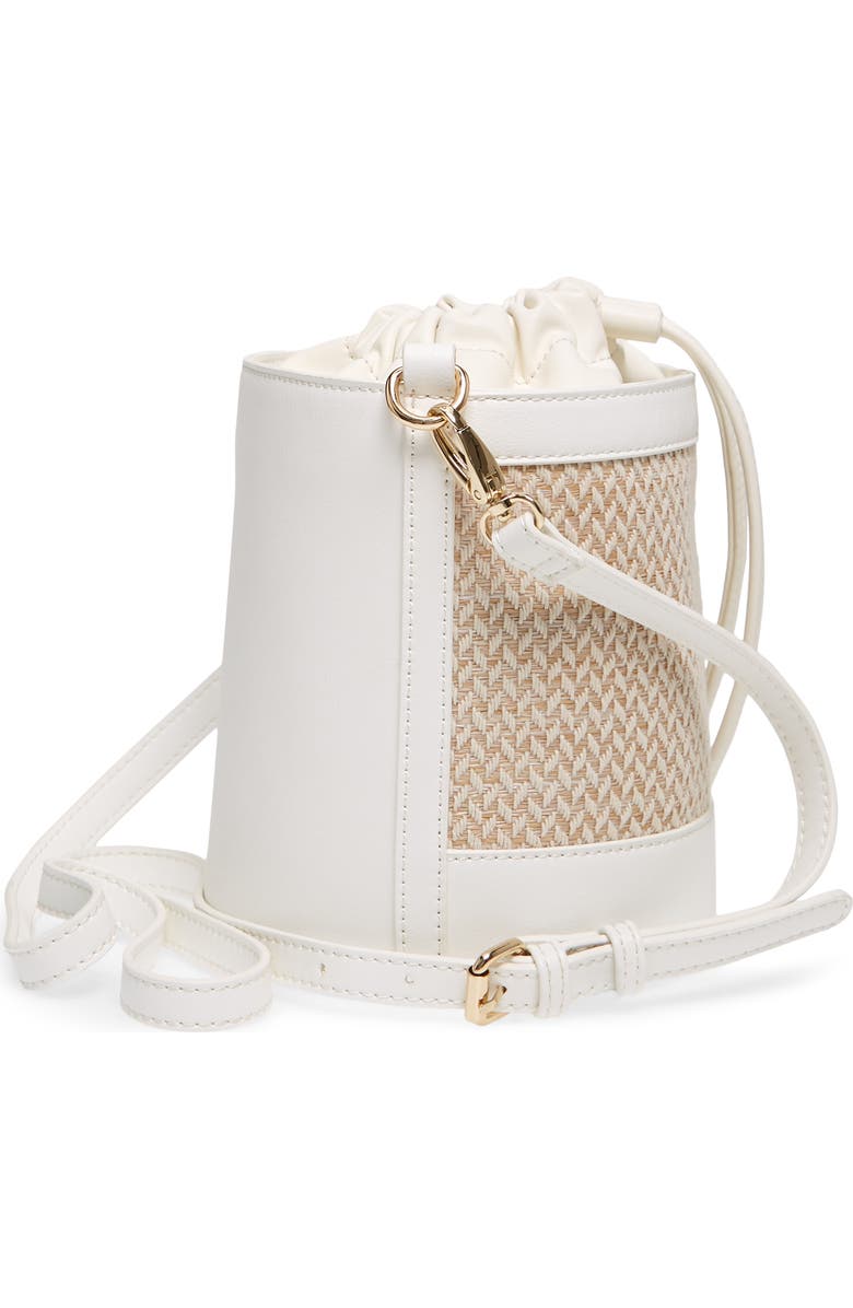 Leith Straw & Faux Leather Bucket Bag, Alternate, color,