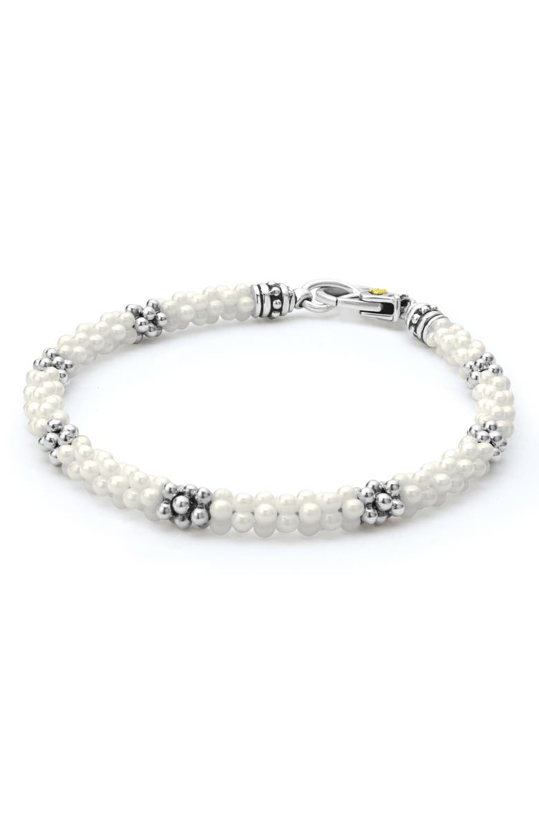 LAGOS White Caviar Rope Bracelet, Main, color, White
