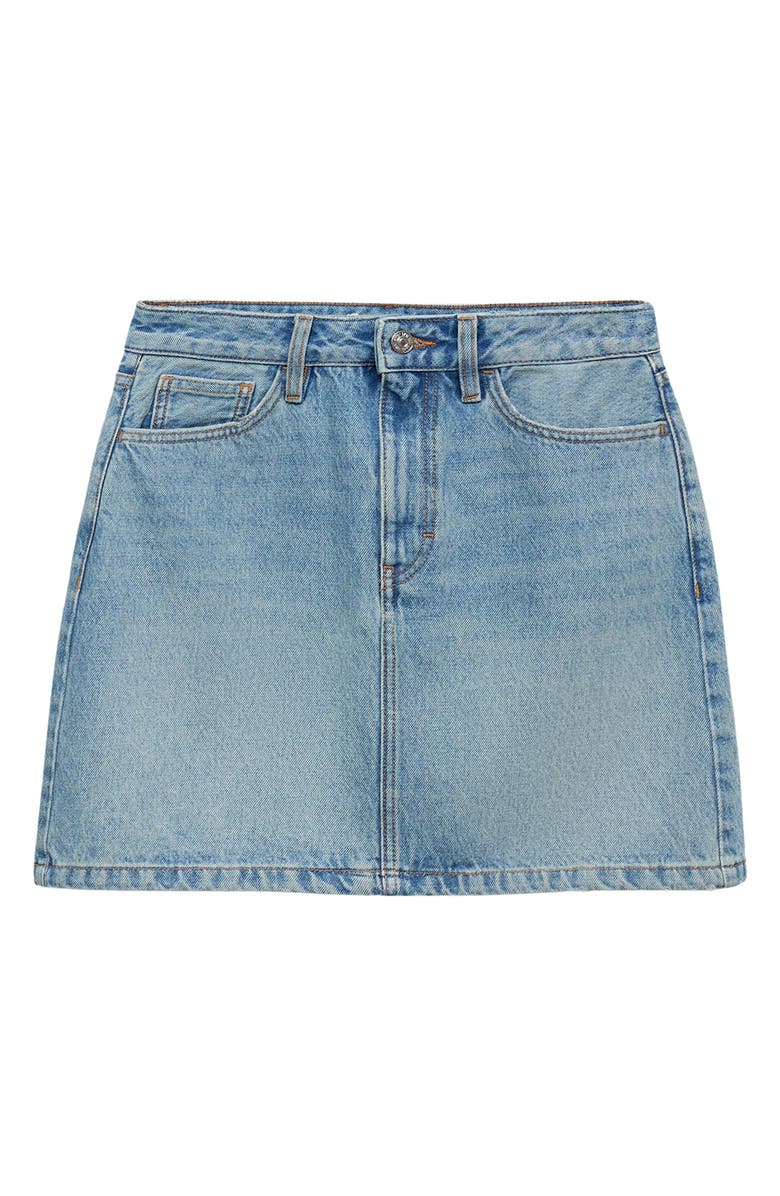 MANGO Denim Miniskirt, Alternate, color, Medium Blue