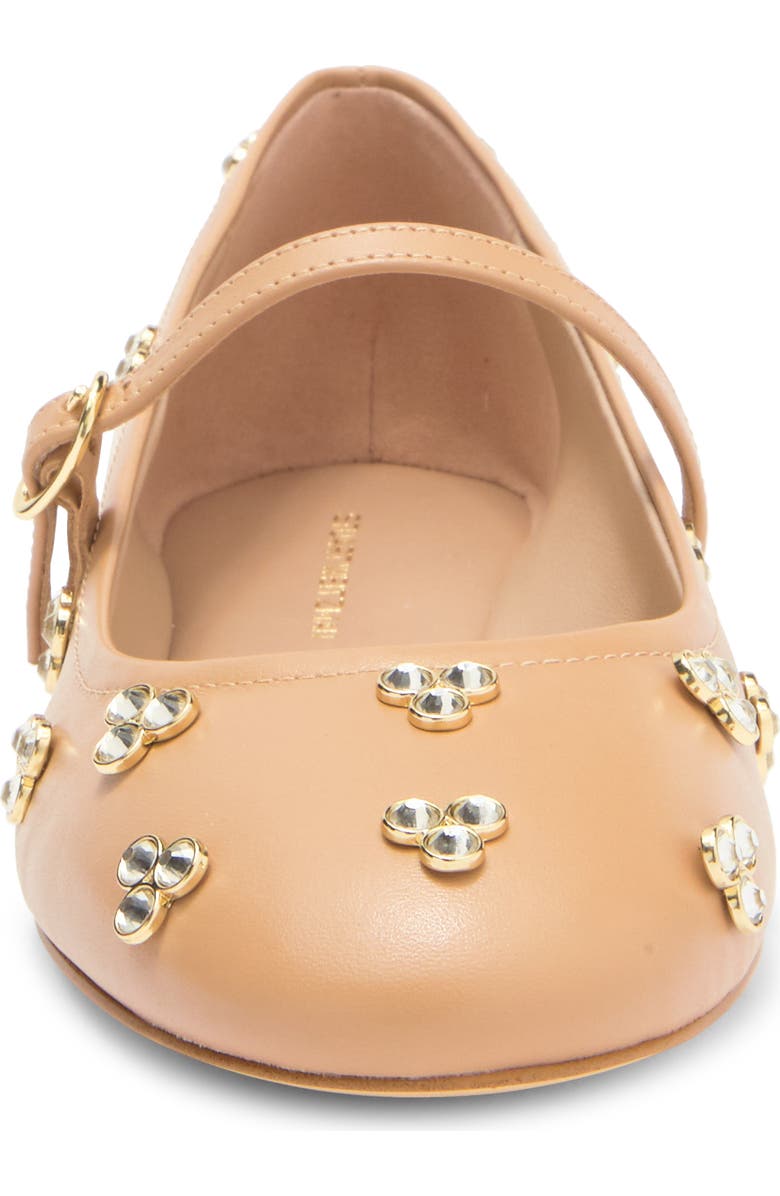 Stuart Weitzman Tammy Crystal Mary Jane Flat, Alternate, color, Golden Beige