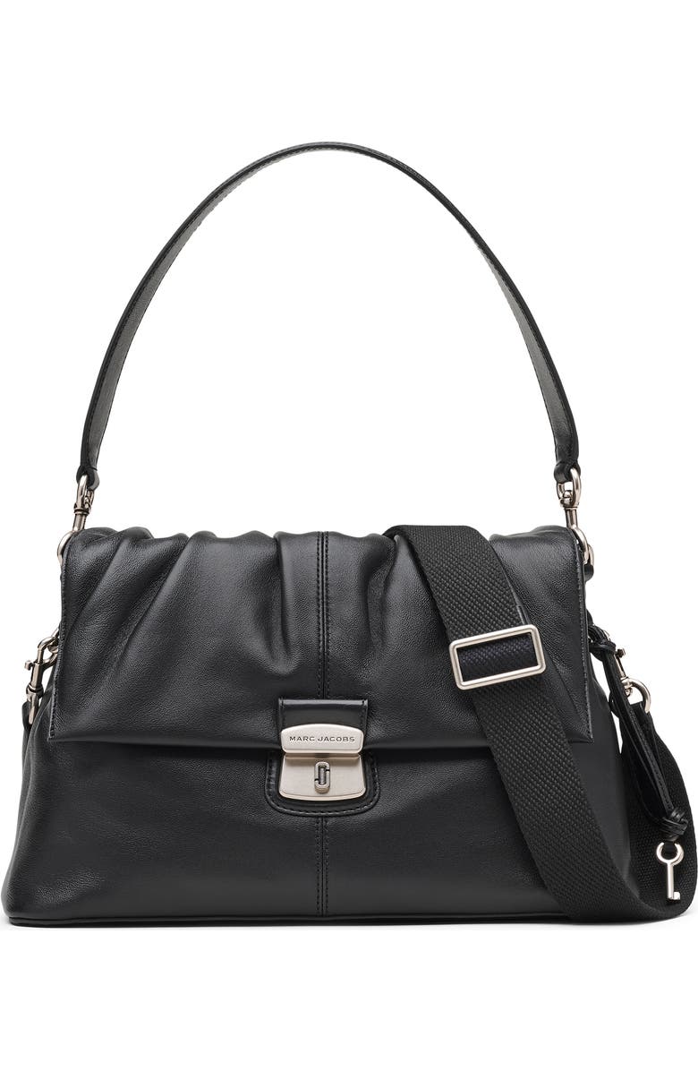 Marc Jacobs The Cristina Messenger Leather Shoulder Bag, Alternate, color, Black