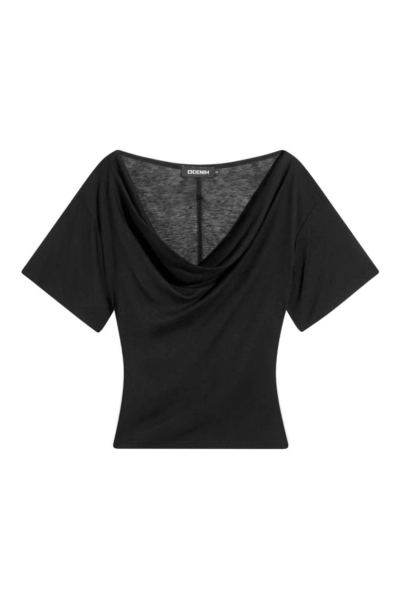 Madeo Cowl Neck T-shirt, Alternate, color, BLACK