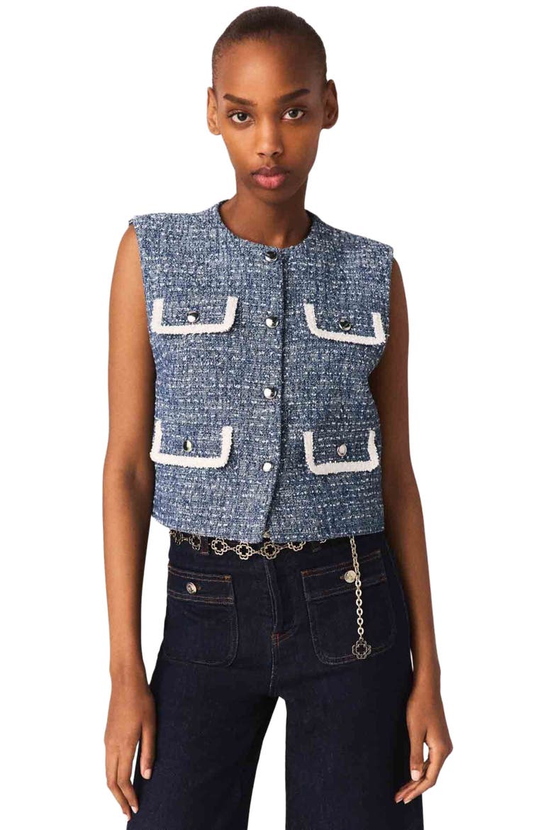 Tweed jacket, Main, color, Blue