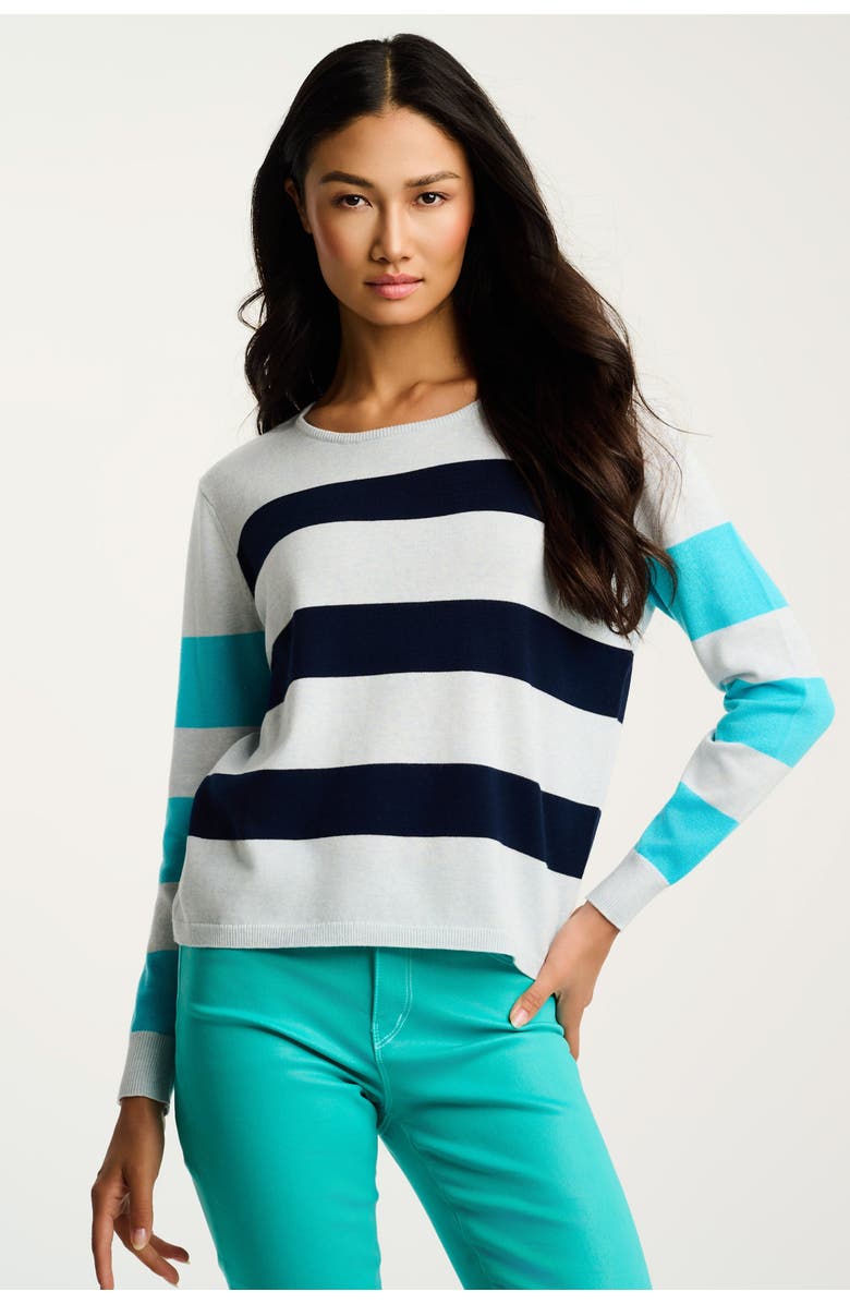 Lisa Todd Cult Classic Cotton Sweater, Main, color, Blue Ice Navy