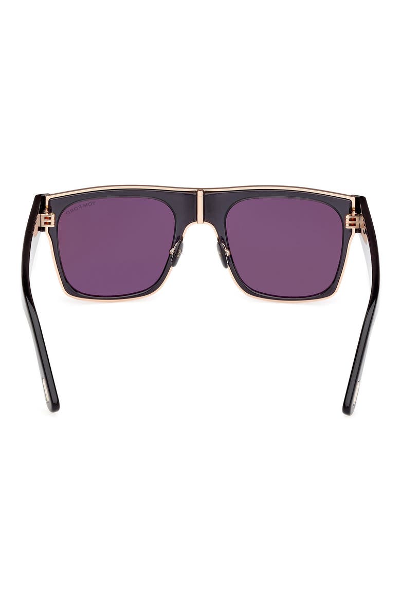 Edwin 54mm Square Sunglasses, Alternate, color, SHINY BLACK / SMOKE
