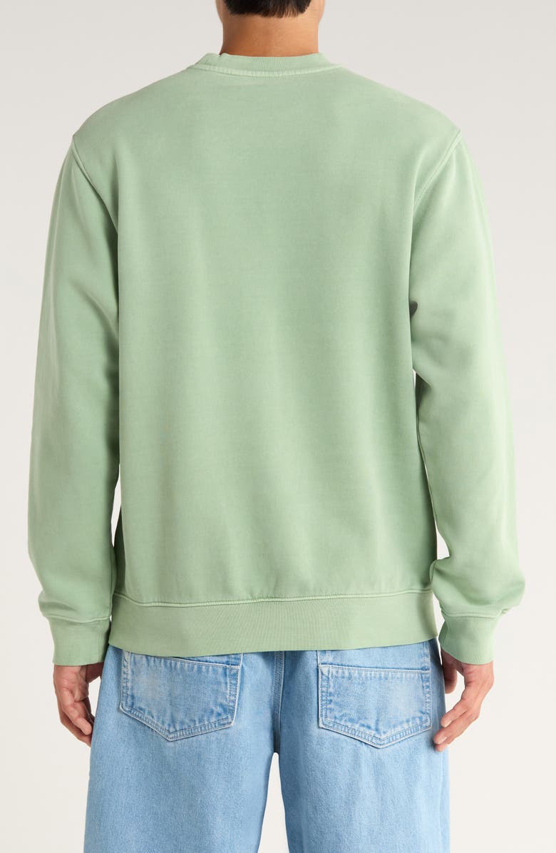 Vans Star Checker Fleece Crewneck Sweatshirt, Alternate, color, Gray Olive