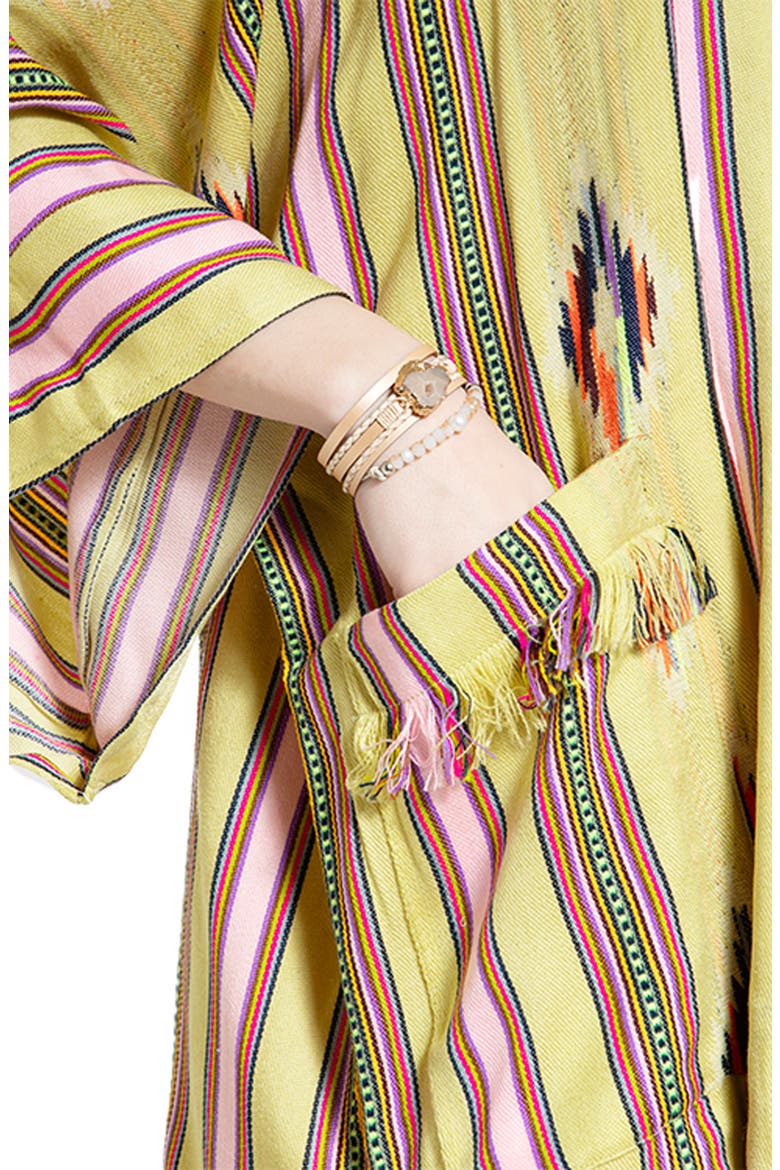 Ikat Stripe Cardigan, Alternate, color, LIGHT GREEN