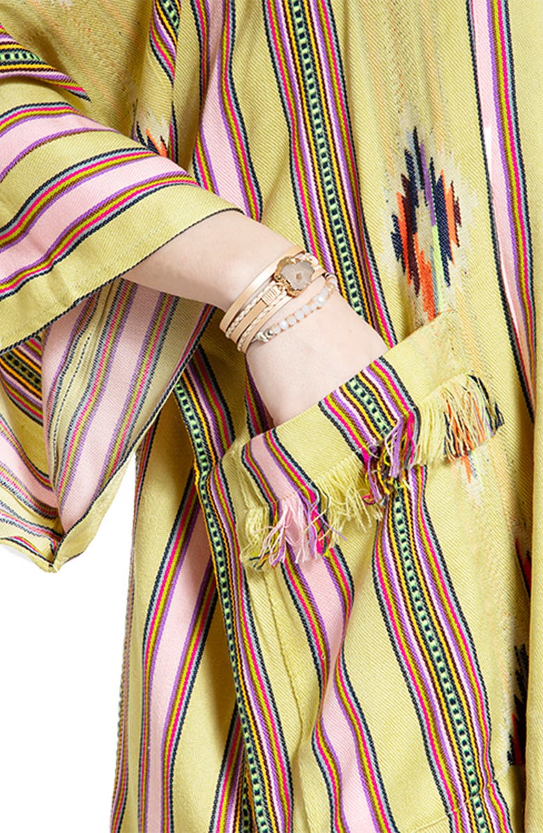 SAACHI Ikat Stripe Cardigan, Alternate, color, Light Green