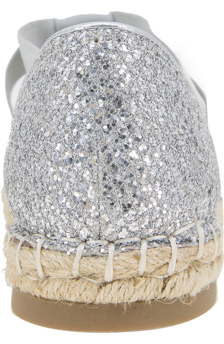 Kenneth Cole Reaction Luna Glitter Espadrille Sandal, Alternate, color, Silver Mesh