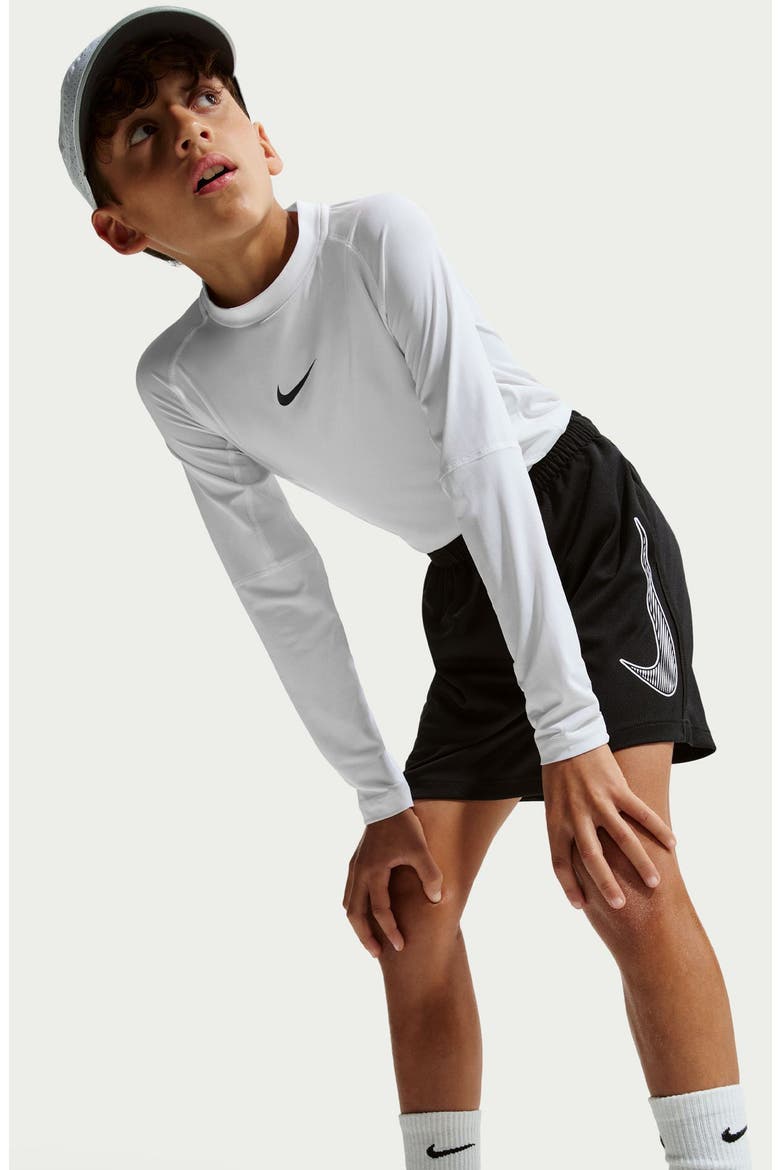 Kids' Dri-FIT Training Shorts, Alternate, color, BLACK/ WHITE