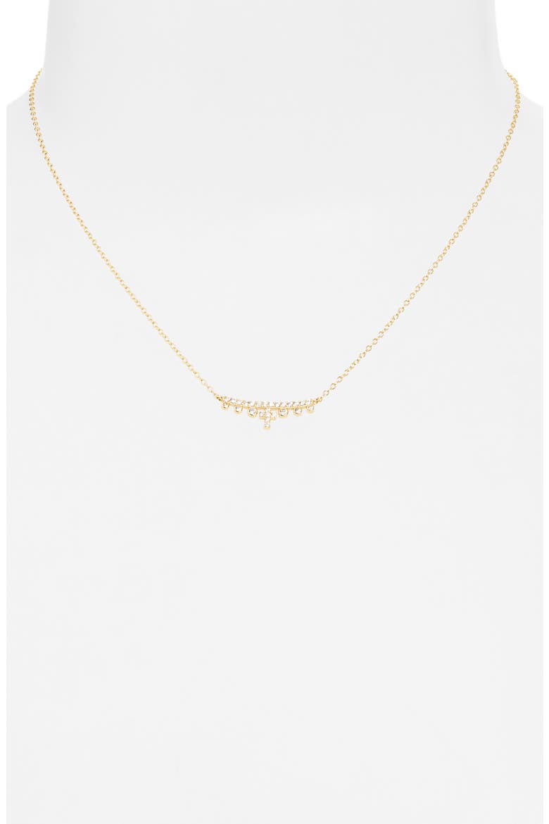 Cross Frontal Bar Necklace, Alternate, color, GOLD