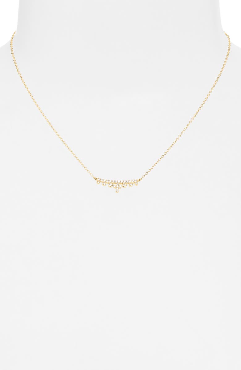 ARGENTO VIVO Cross Frontal Bar Necklace, Alternate, color, Gold