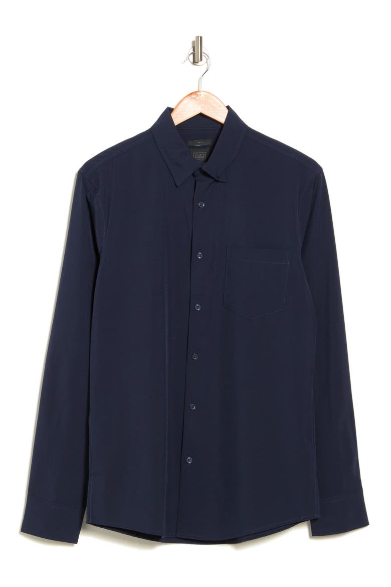 Long Sleeve Performance Stretch Shirt, Alternate, color, NAVY BLAZER
